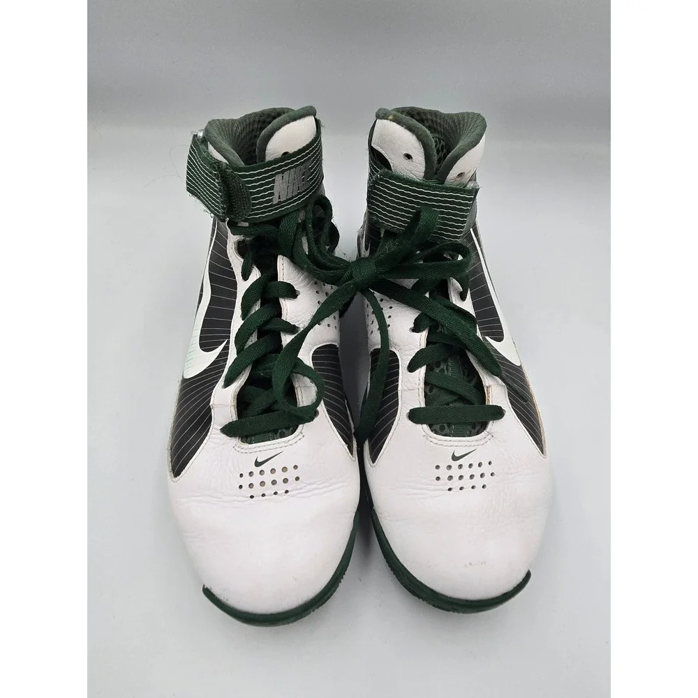Nike Mens 7.5 Air Max Rise Basketball Shoes Green White High Top 367180-117